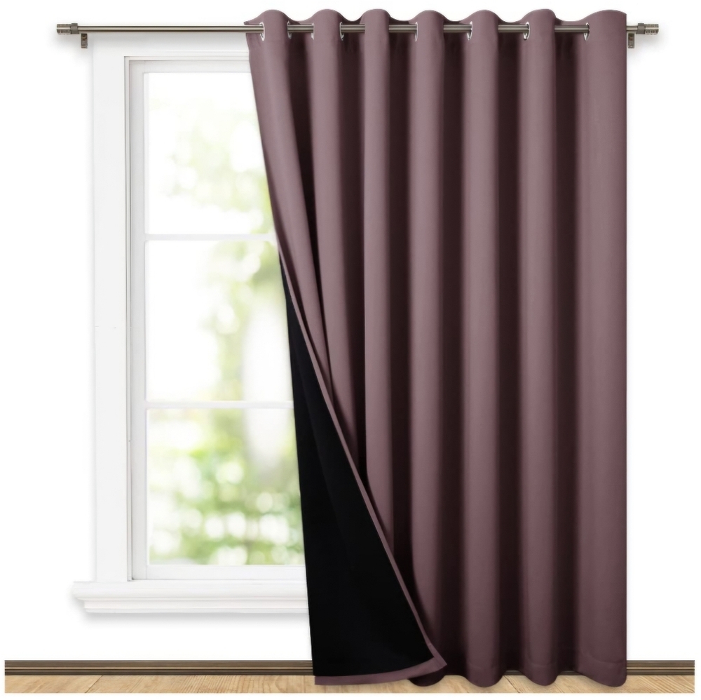 Luxurious Room Divider Blackout Curtain in Mauve and Black